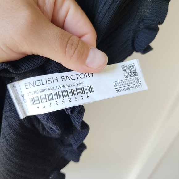 English Factory Ruffle Edge Rib Tank In Black Size Medium - Picture 5 of 12